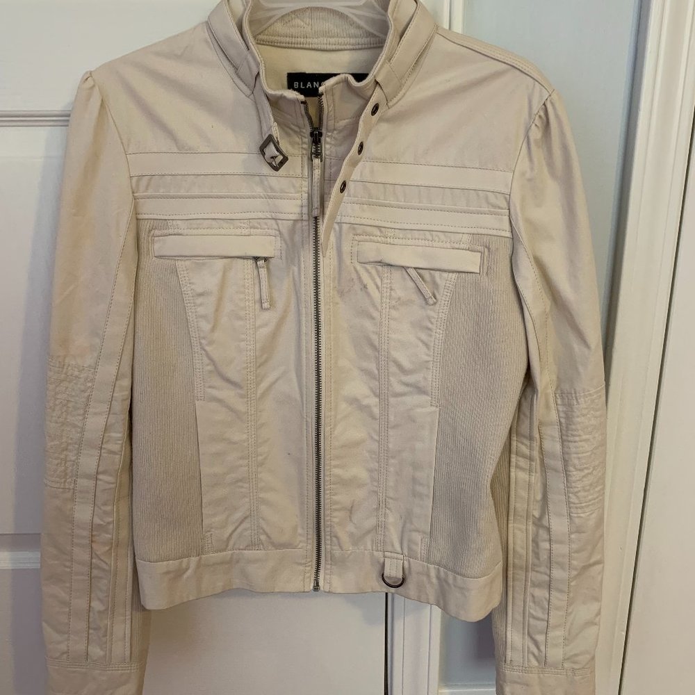 Blanc Noir Tan Moto Jacket